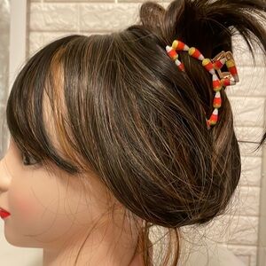 Candy corn large hair clip